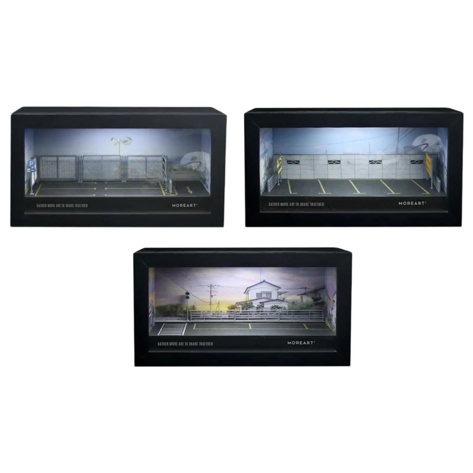 

1:64 Parking Lot Display Case Need to Assemble Protective Alloy Car Display for Doll Diecast Car Action Figures Layout Accessory
