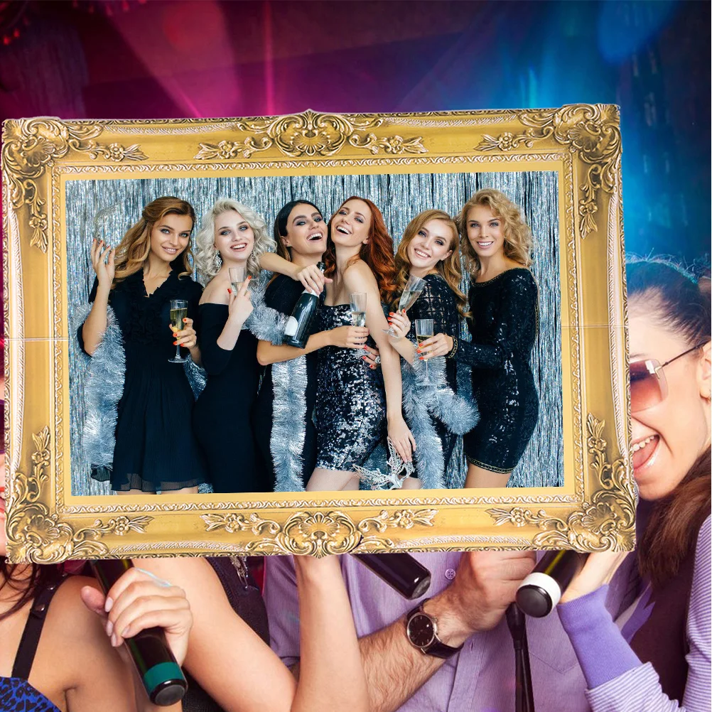 

5pcs Golden Photo Frame Props Unique Picture Frames Craft DIY Small Paper Classic Wedding Party Photobooth