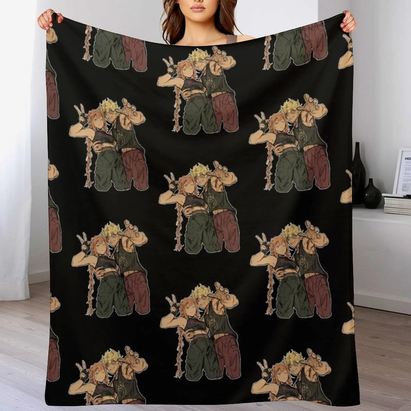 

Couple School Bus Graveyard Throw Blanket Compact Warm Blanket for Car Road Trip
