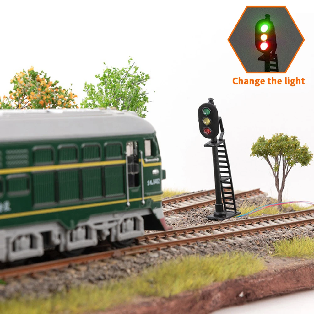 1:87 Scale DIY Model Making Ho Railway Train Traffic Light Signal Model Lamp 3V Sand Table Architecture Building Railroad Layout