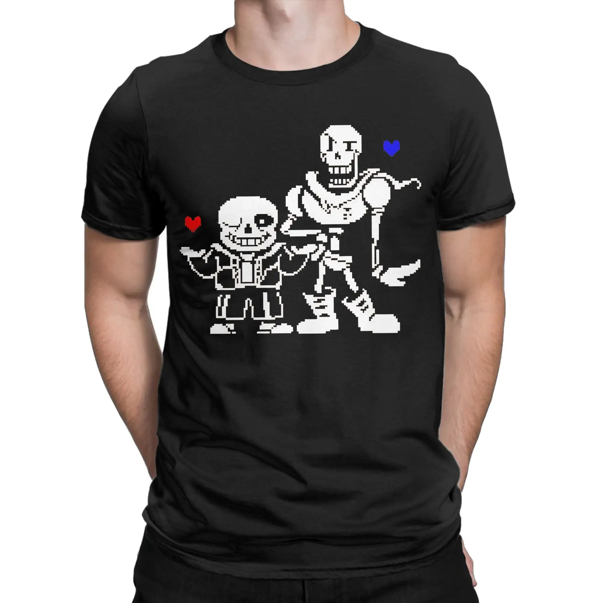Colorful Pixel Monster Art Classic Undertale Graphic 100% Cotton T-Shirt Tees Tops For Men