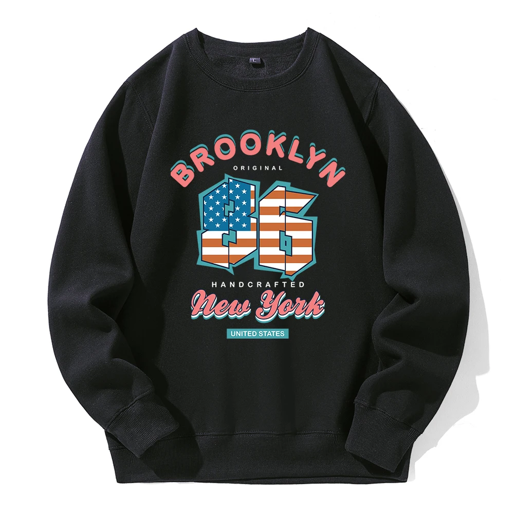 Brooklyn New York Usa Letter 86 Hoodies Men Fashion Sports Hoodie Male Basic Casual Crew Neck Sweatshirt Loose Oversized Hooded