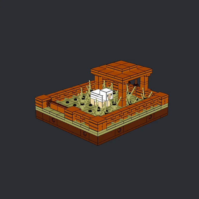 

256pcs MOC My World Savanna Animal Pen 3 Model Building Blocks Christmas Gifts Construction Toys Creative Idea Brick Education