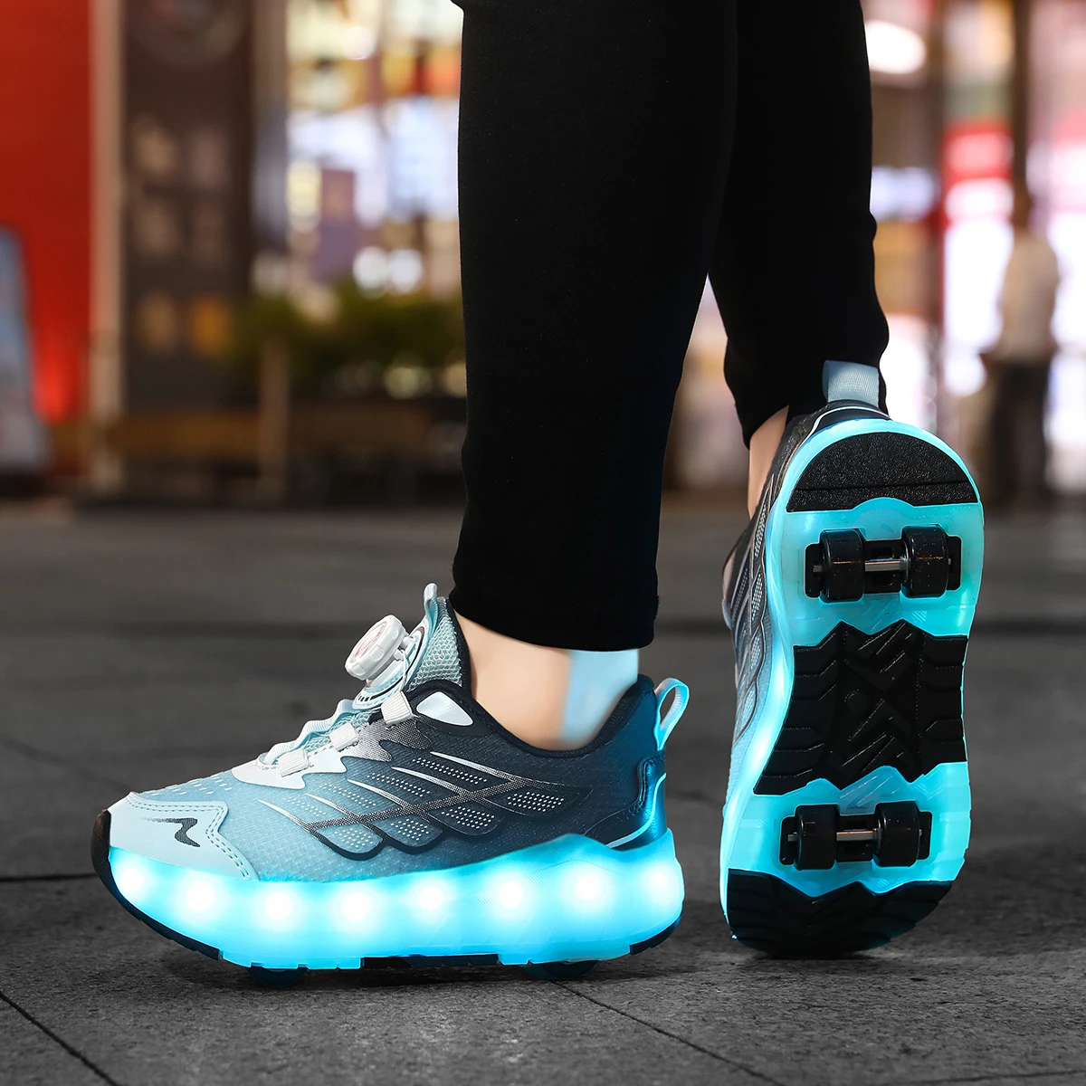 Rolschaatsen voor kinderen en tieners - Modieuze verbeterde editie met verbeterde stabiliteit - Afneembare sportschoen voor tweeërlei gebruik
