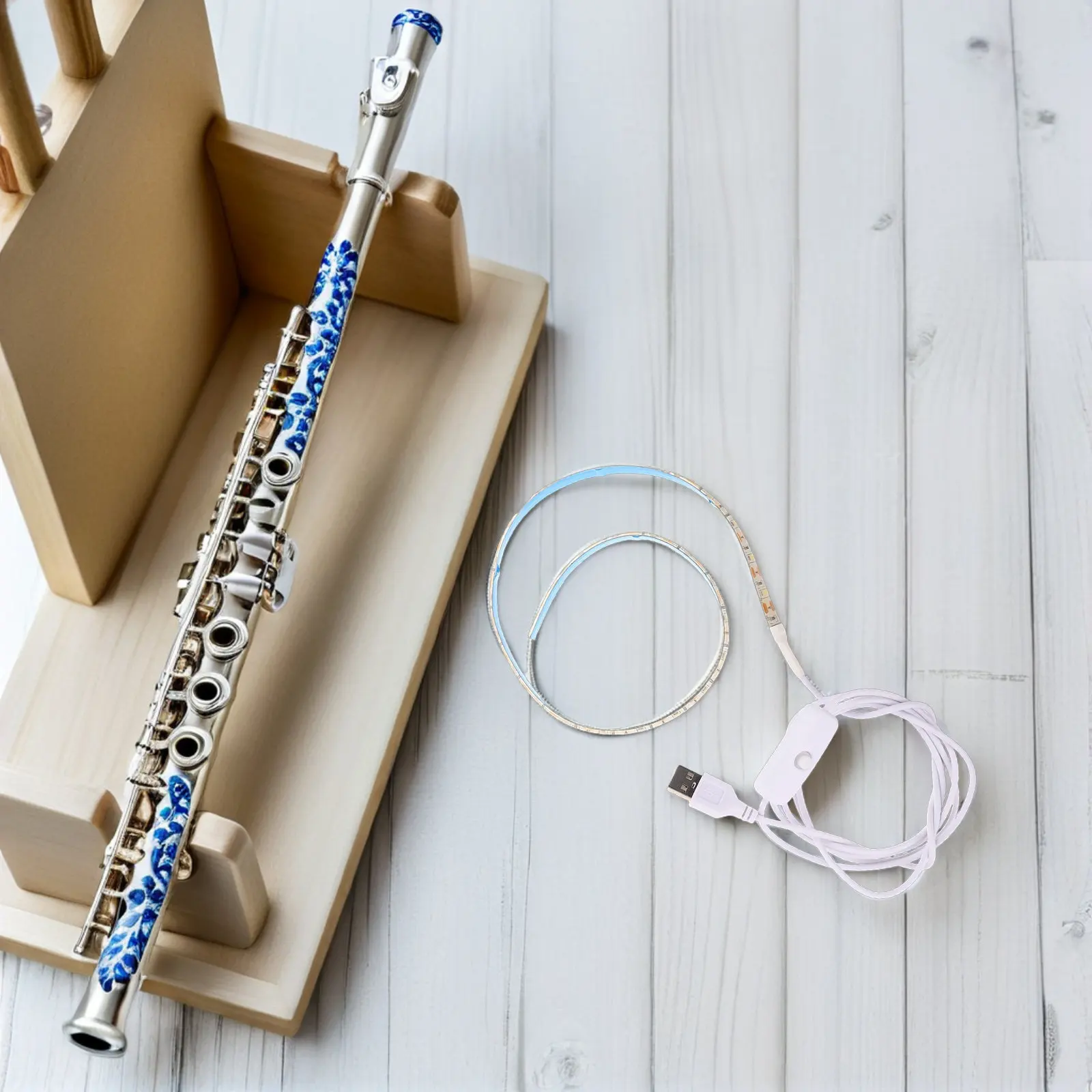 Wind Instrument Leak Detection LED Light Strip Flexible USB 50Cm Saxophone Clarinet Flute Repair Tool Woodwind Leak Testing
