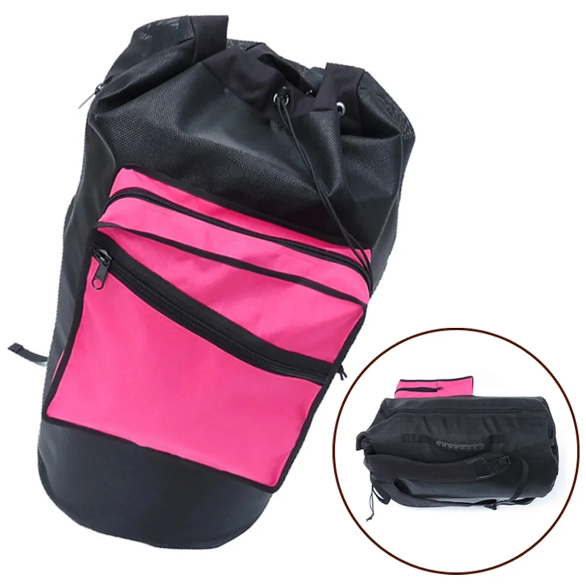Filet de plongée sac sec comprend un sac sec veste de plongée arrière suspendue au côté sac en maille de séparation humide et sec sacs secs en PVC