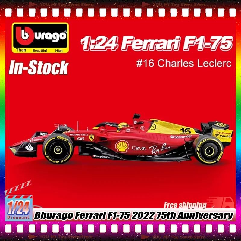 modelo-a-escala-1-24-con-casco-bburago-ferrari-f1-75-2022-75º-aniversario-auto-de-carreras-de-aleacion-fundida-a-presion-coleccion-para-entusiastas