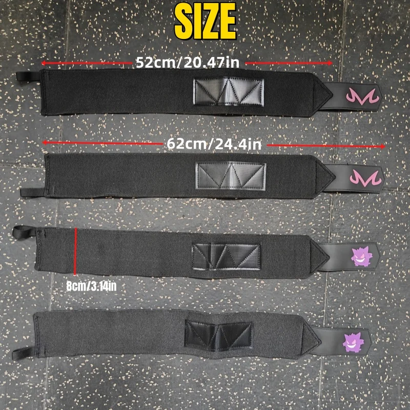 Cotton Weightlifting Wrist Wraps with 3D Silicone Logo Professional Gym Wrist Support  Wraps Fit Men & Women Strength Training