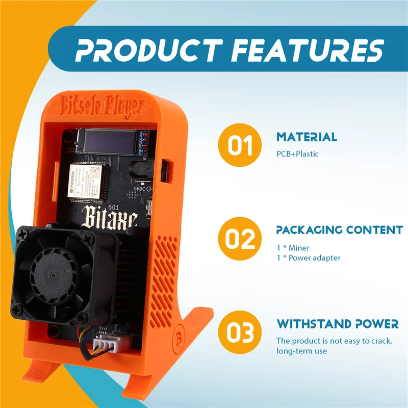 

Well Made-Bitaxe Gamma 601 BTC Solo Miner 1,2TH/S 1200GH/S 18 Вт BM1370 Asic чип с Antminer S21 Pro Bitcoin BTC способность Великобритания