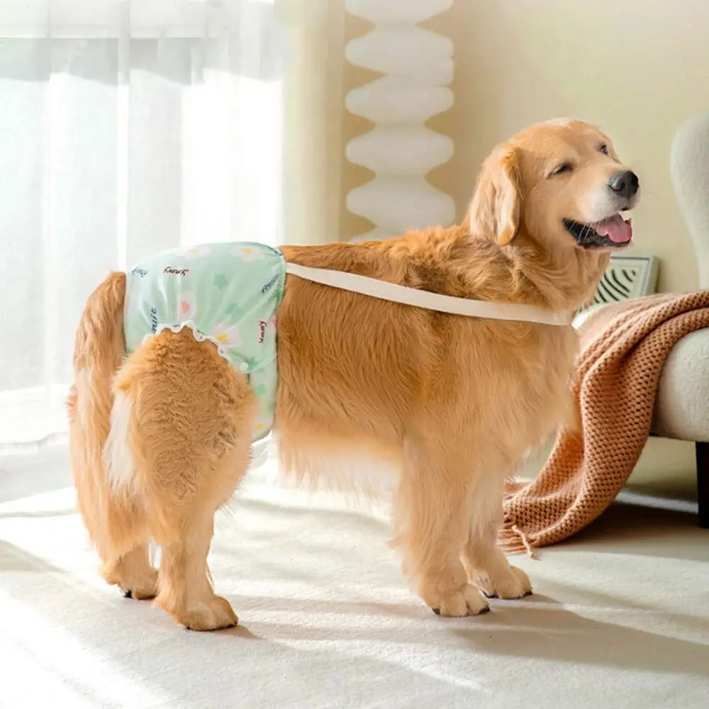 Reusable Female Pet Sanitary Panties with Straps Breathable Large Dogs Safety Diapers Non-slip Adjustable