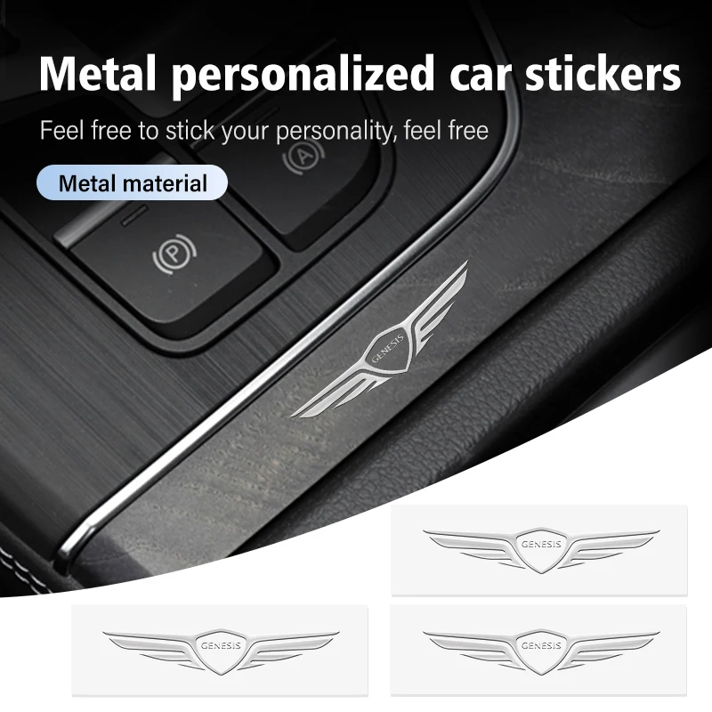 8pcs Car Logo 3D Metal Anywhere Decoration Waterproof Stickers For GV60 Suv Coupe 3.8 GV80 GV70 G70 G80 G90