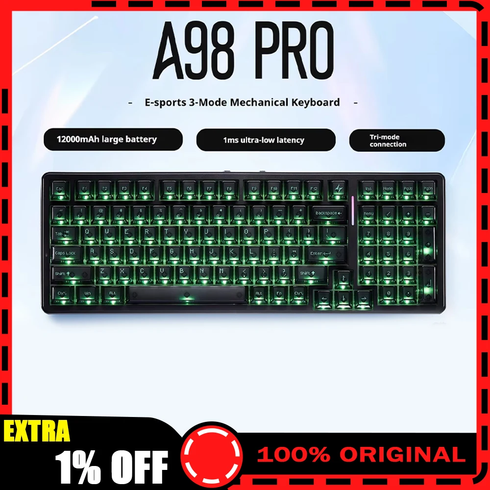 

ATK A98 PRO Mechanical Keyboard 3mode wireless Bluetooth A98PRO Gaming Keyboard Ergonomics Hot Swap Custom Esports Office Gift