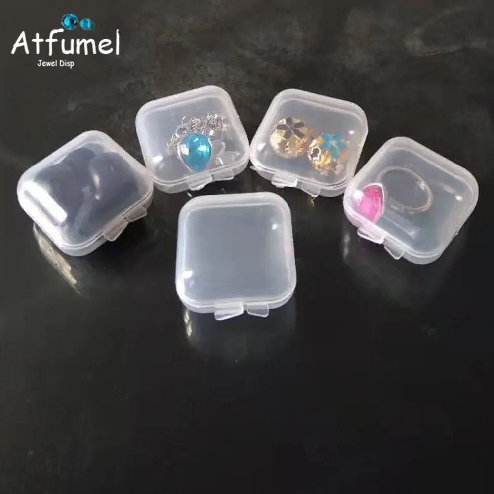 50Pcs Mini Transperant Draadloze Oordopje Geheugenkaart Doos Reizen Oorbellen Batterij Ketting Sieraden Opbergdoos Gift Box Ring Container