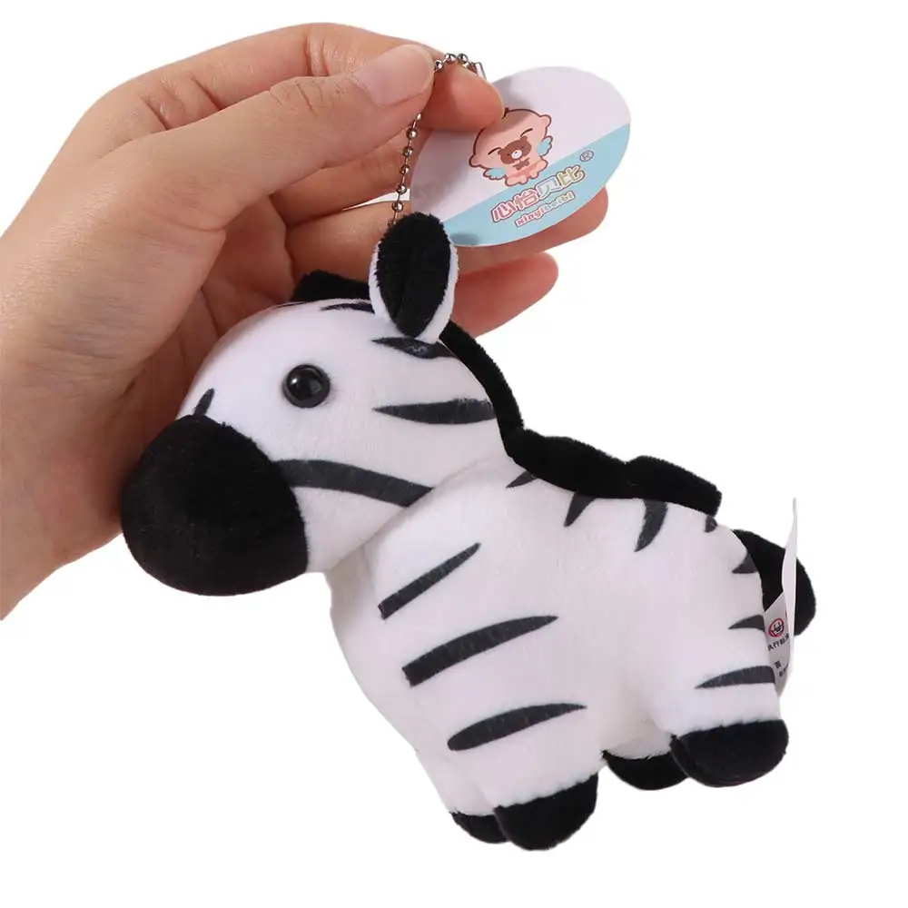 Lovely Stuffed Animal Horse Key Ring Horses Cartoon Animal Giraffe Pendant Cute Pony Hanging Decor Donkey Small Boy Girl