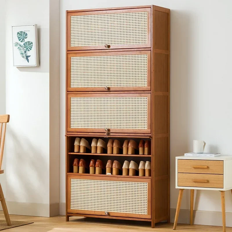 Stable Imitation rattan woven shoe cabinet, simple shoe rack at the door of the home, economical, good-looking indoors