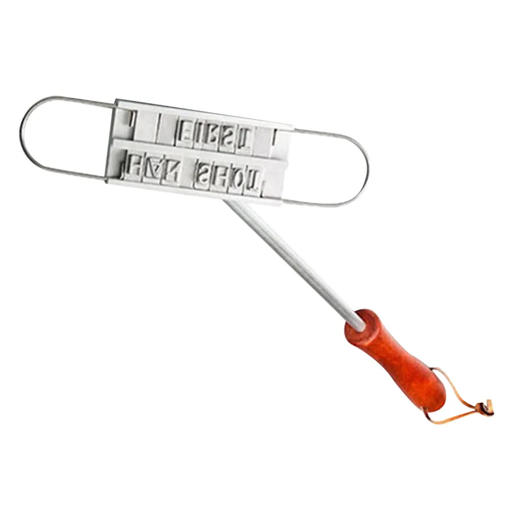 BBQ Branding Iron Set with 55 Interchangeable Letters for Steaks, Burgers, Grilling – Custom Messages & Jokes