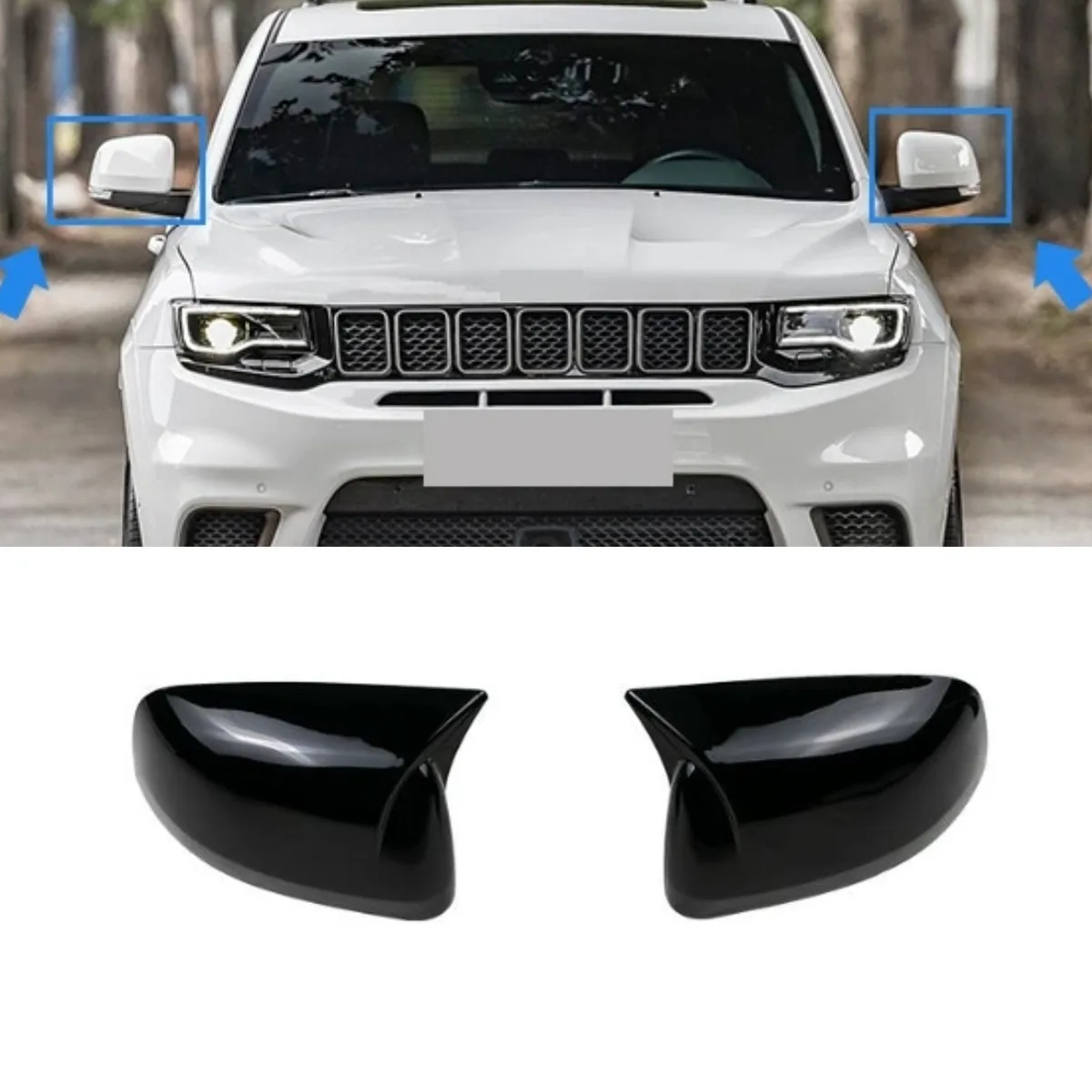 

Автомобильный чехол заднего вида, защитный чехол для бокового зеркала, чехол для бокового зеркала заднего вида для Jeep Grand Cherokee, комплект кузова, автомобильные аксессуары