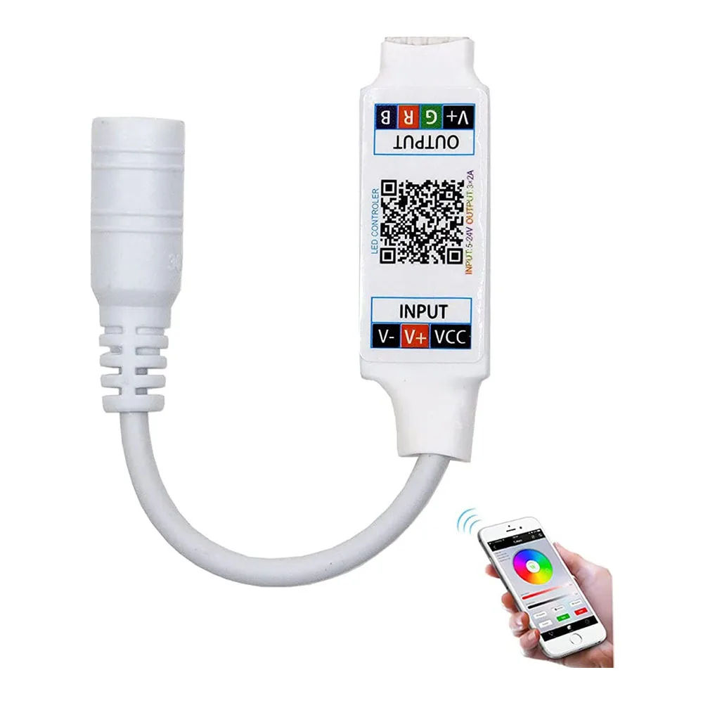 Mini RGB Bluetooth Controller DC 5V 12V 24V Music BT Smart APP Controller Light Strip Control for RGB LED Strip