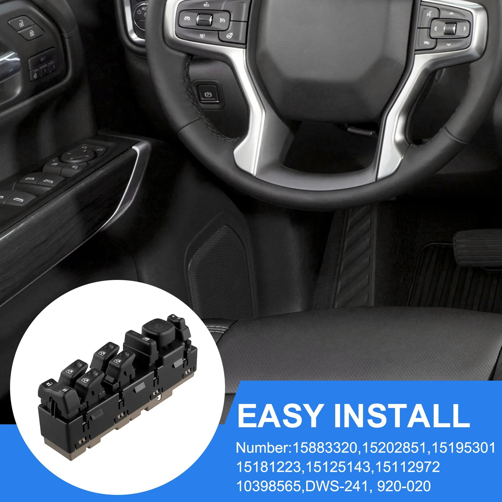 مفتاح نافذة الطاقة المتين رافع للزجاج لزر مفتاح نافذة GMC Cadillac LHD 15181223 15883320 15202851