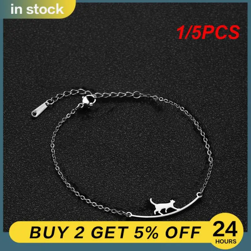 1/5PCS All-match Anklet Accessories Bright Color No Burden Stainless Steel Anklet Small Lasting Comfortable Cute Anklet Fashion