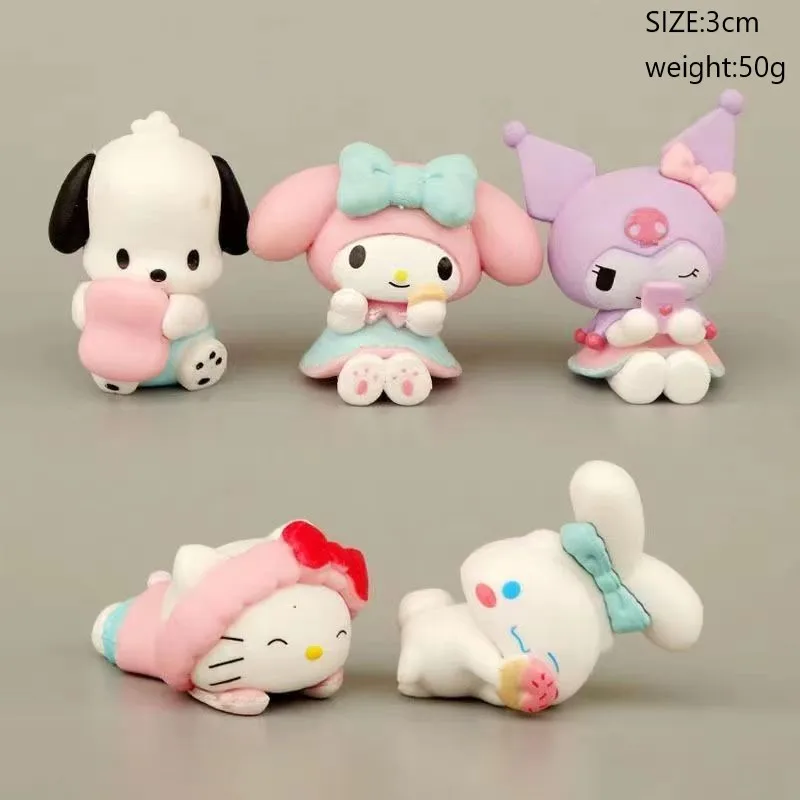 Sanrio Figure Series Collection Cute Kuromi Cinnamoroll Character Kawaii Hello Kitty Melody Desktop Ornament Decoration for Fans