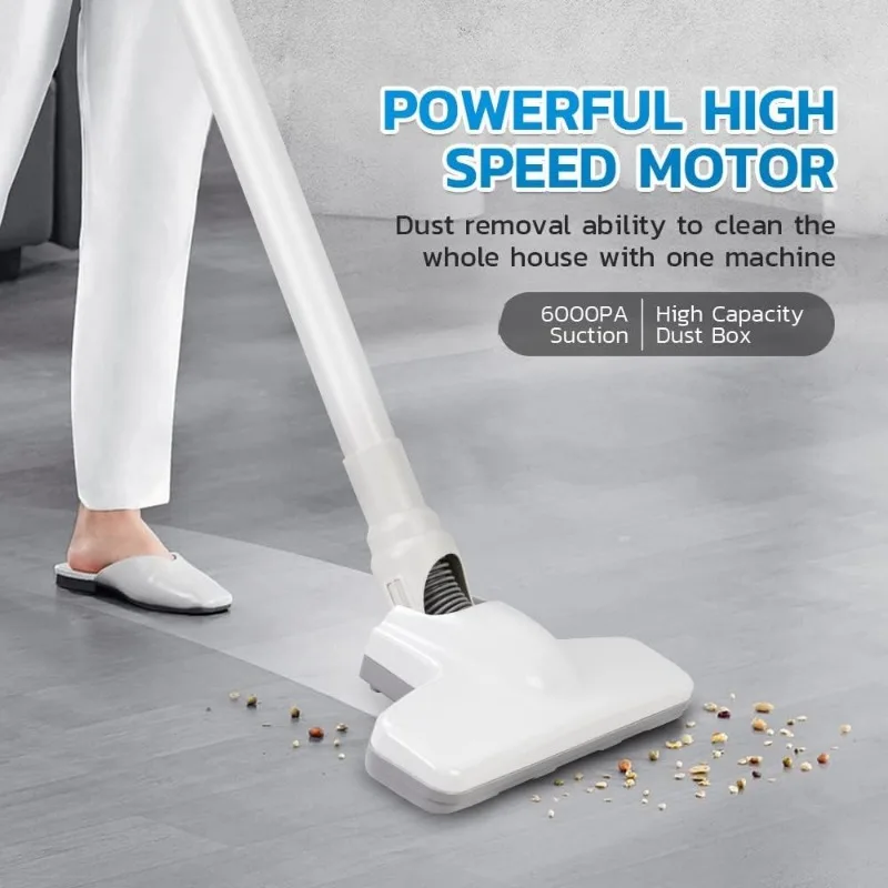 5 in 1 Cordless Vacuum Cleaner, Lightweight & Portable Vacuum Cleaner with 6000Pa Powerful Suction,30 Mins Runtime for house