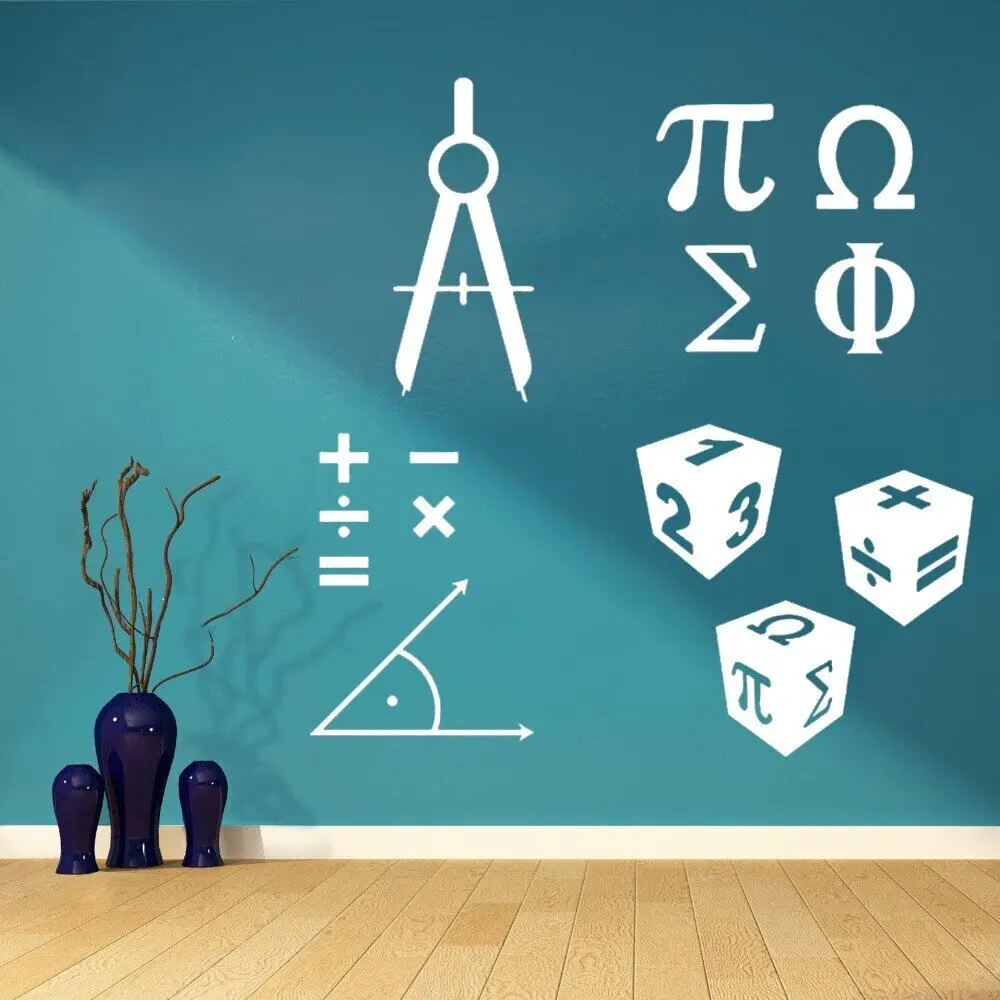 Symbole matematyczne znak naklejki ścienne matematyka klasa szkoła dekoracja matematyka nauka etykiety winylowe malowidła Decor HQ875