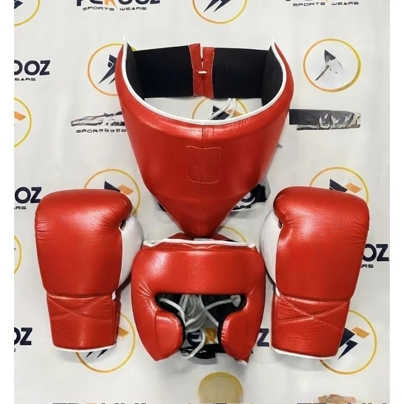 Premium Leather Boxing Boxing Kit Includes Lightweight Moisture Wicking Training Gloves Headgear Gym Abdominal Protector