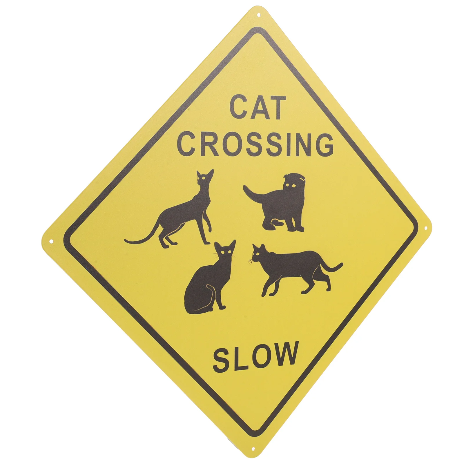 

Metal Cat Crossing Safety Warning Sign Iron Wall Art Cat Crossing Sign for Bar Home Office Wall Decor
