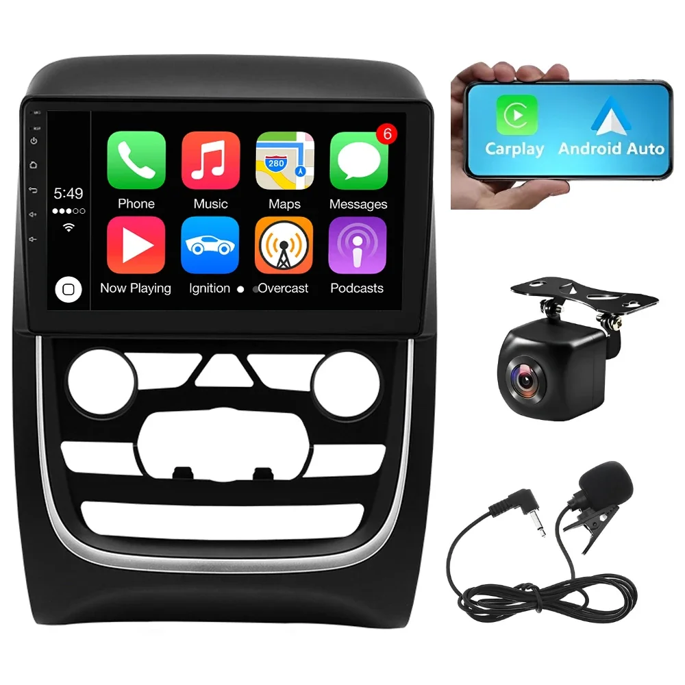 Autoradio Android 13 9 pouces, 4 + 64 go, pour Durango 2014 – 2020, CarPlay sans fil intégré, autoradio Android Auto, avec GPS, WiFi, Bluetooth