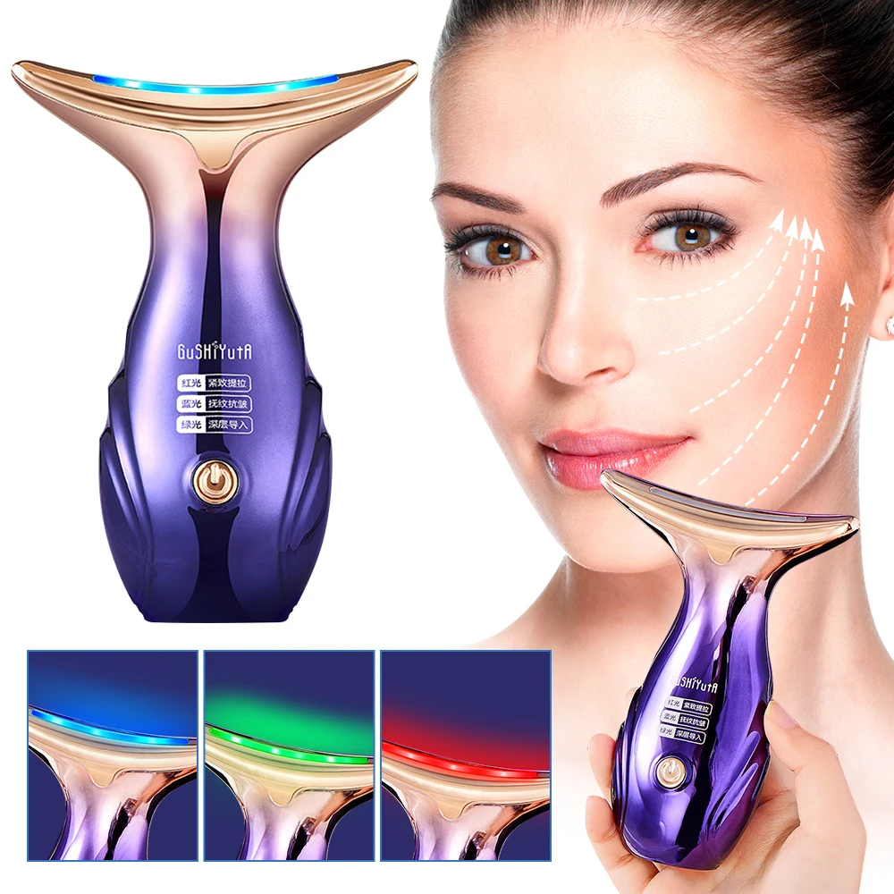 Facial Lifting Device Neck Face Eye Massage Face Slimming EMS Beauty Skin Phototherapy Machine Anti Aging Reduce Double Chin