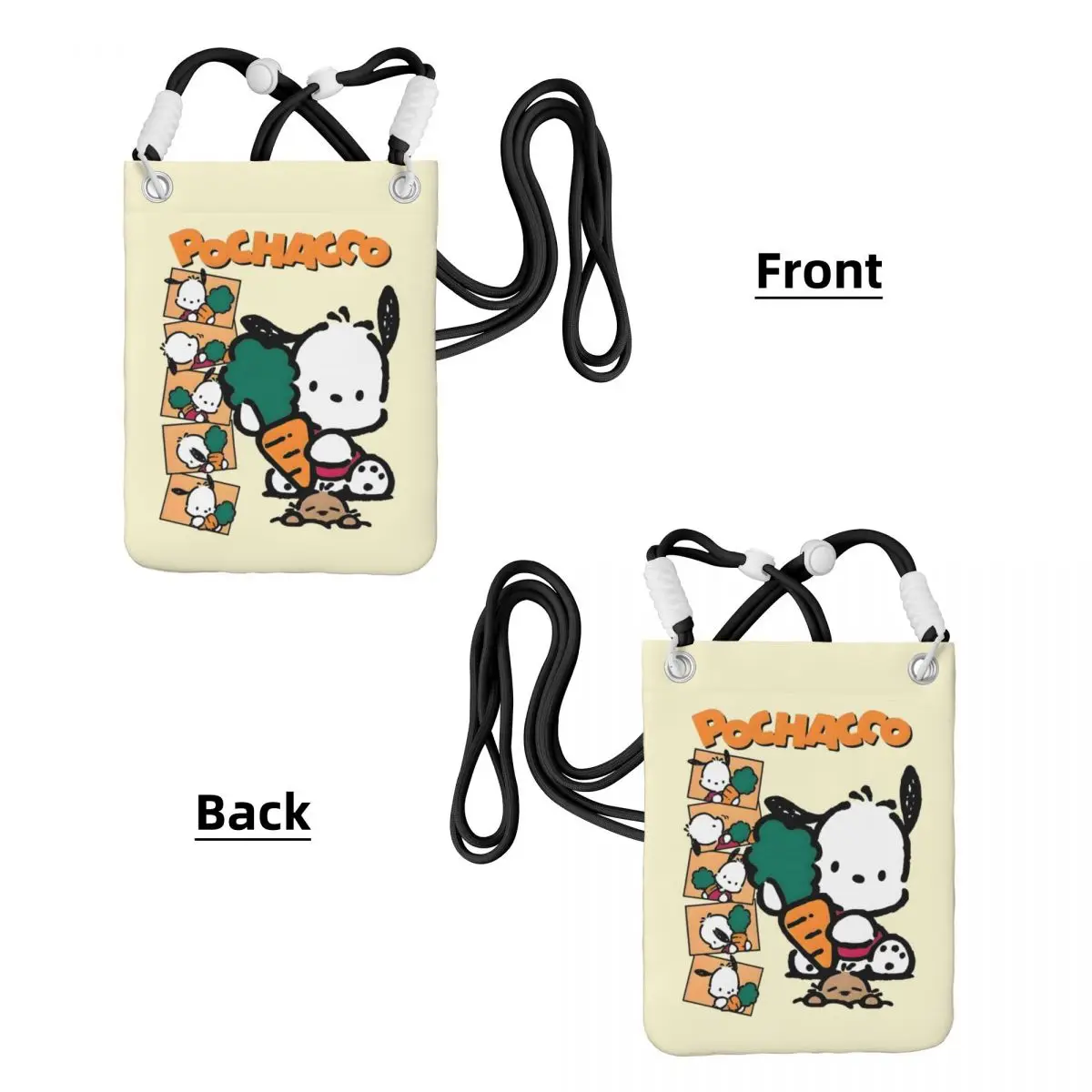 Custom Pochacco Carry A Mobile Phone Bag Diagonally Women Men Cute Dog Shoulder Crossbody Bag Adjustable Length For Travel
