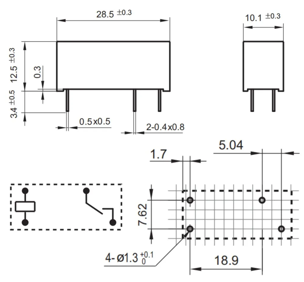 New HF118F 012-1HS5T/1HS5(136)/005-1HS ; JQX-118F 024-1HS5(555) (118F-1A-5V/12V/24V-10A) Relay 4 pins