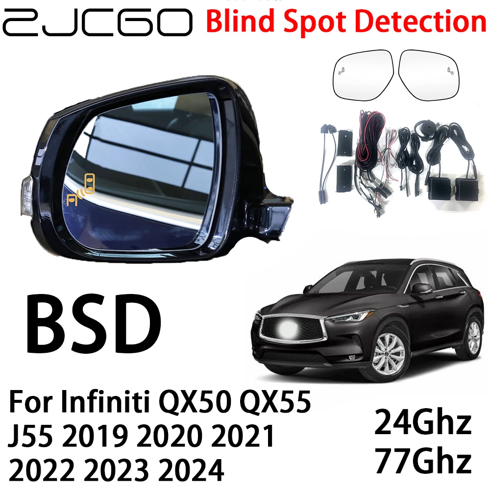 ZJCGO Car BSD Radar Warning System Blind Spot Detection Safety Driving Alert for Infiniti QX50 QX55 J55 2019~2024