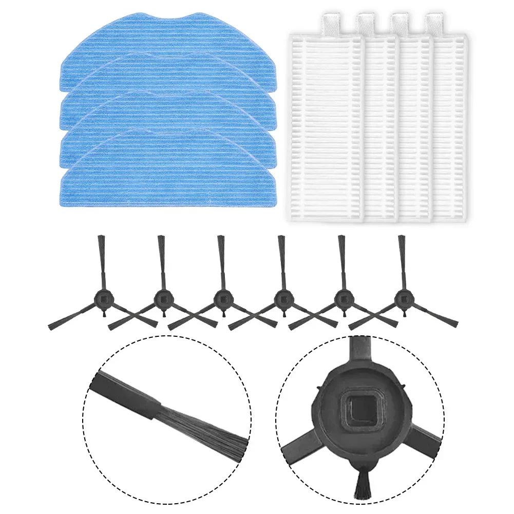 Instantly Improve Cleaning Results Filters Mop Cloths and Side Brushes Set for EZVIZ RE4RE4 PlusRE5RE5 Plus Vacuum