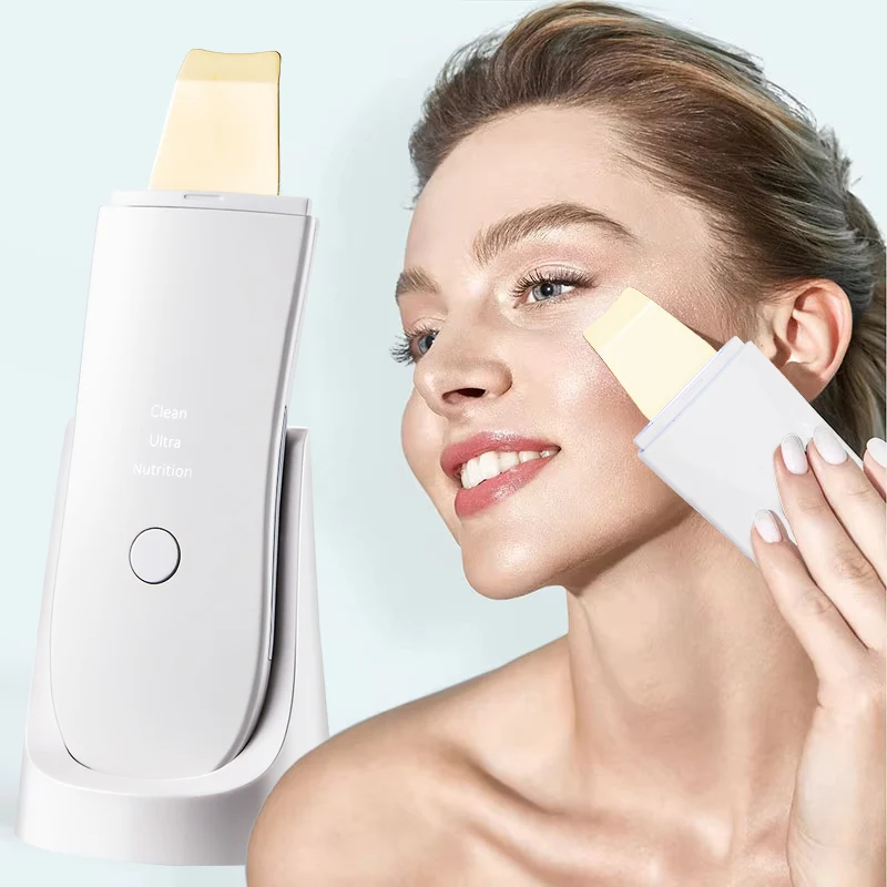 Ultrasonic Skin Scraper Peeling Blackhead Remover Deep Face Cleaning Lifting Acne Pore Cleaner Facial Spatula Shovel Cleanser