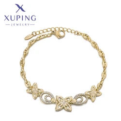 Xuping Jewelry New Trendy Exquisite Elegant Geometry Shape Women's Bracelets Light Gold Color Birthday Christmas Gift X000927666