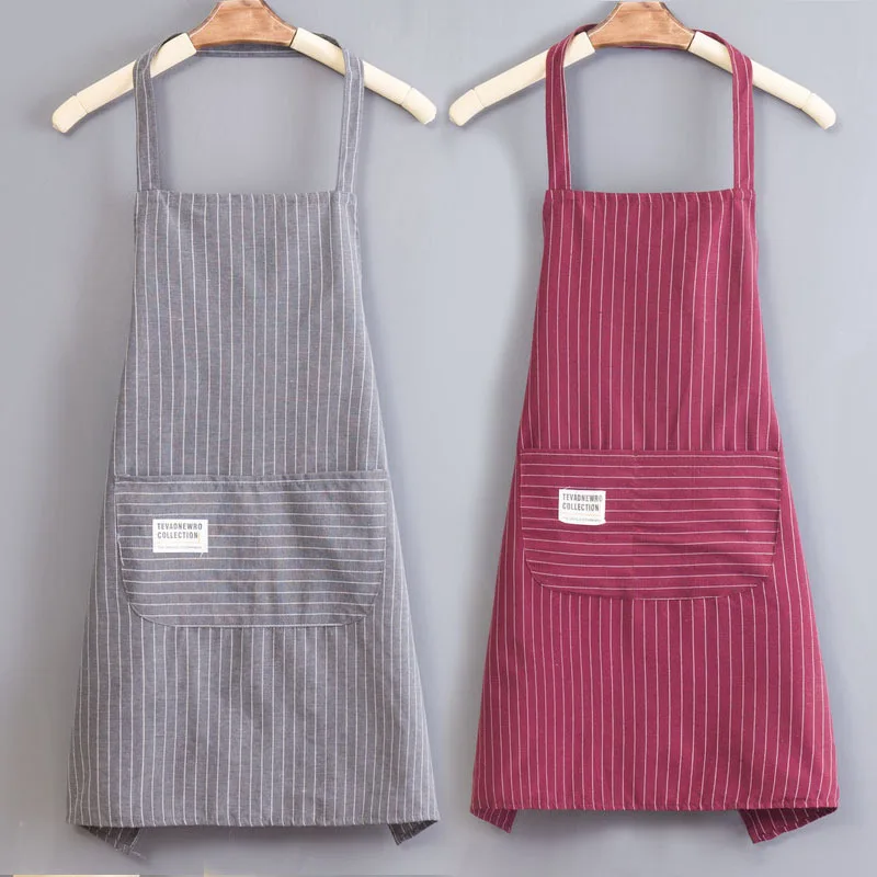 Sleeveless apron for women kitchen household polyester cotton anti-oil work cute fashion adult overalls