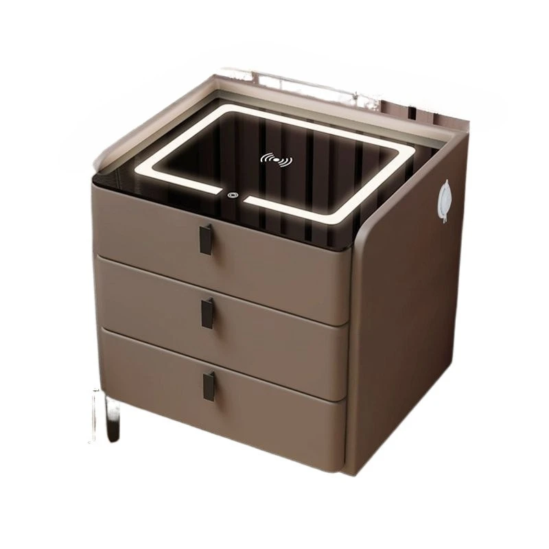 

Smart solid wood bedside table, bedroom home light luxury simple bedside table