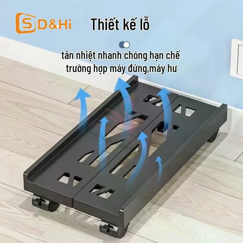 Picture 5: Desktop Computer Case Stand Base Telescopic Bracket Case Tray Caster Height-Adjustable Storage Rack