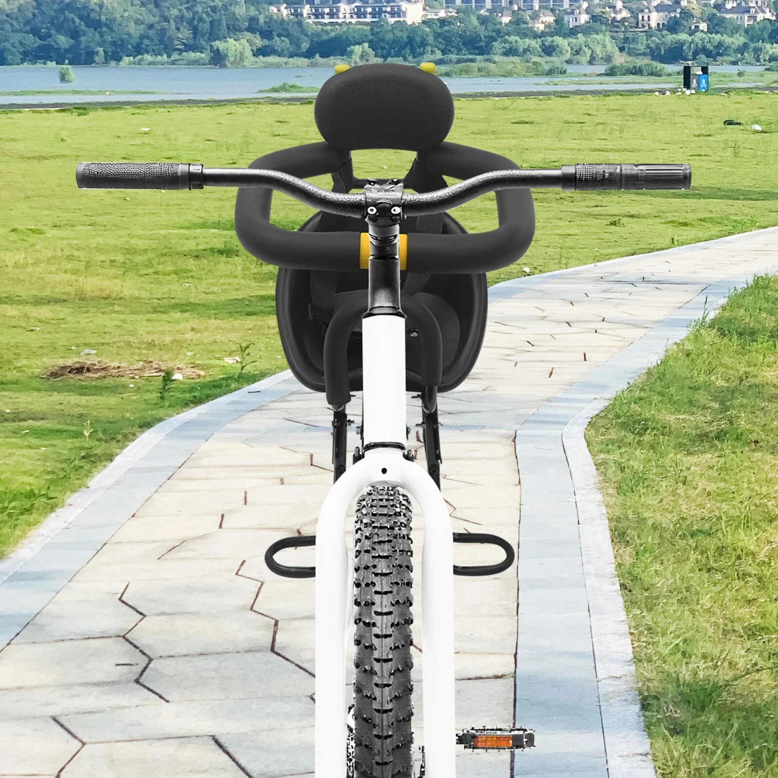 

Children's Saddle Bicycle Front Baby Seat with Safety Bar and Pedal, Children's Bicycle Seat Up To 40kg,from 6 Months To 3years