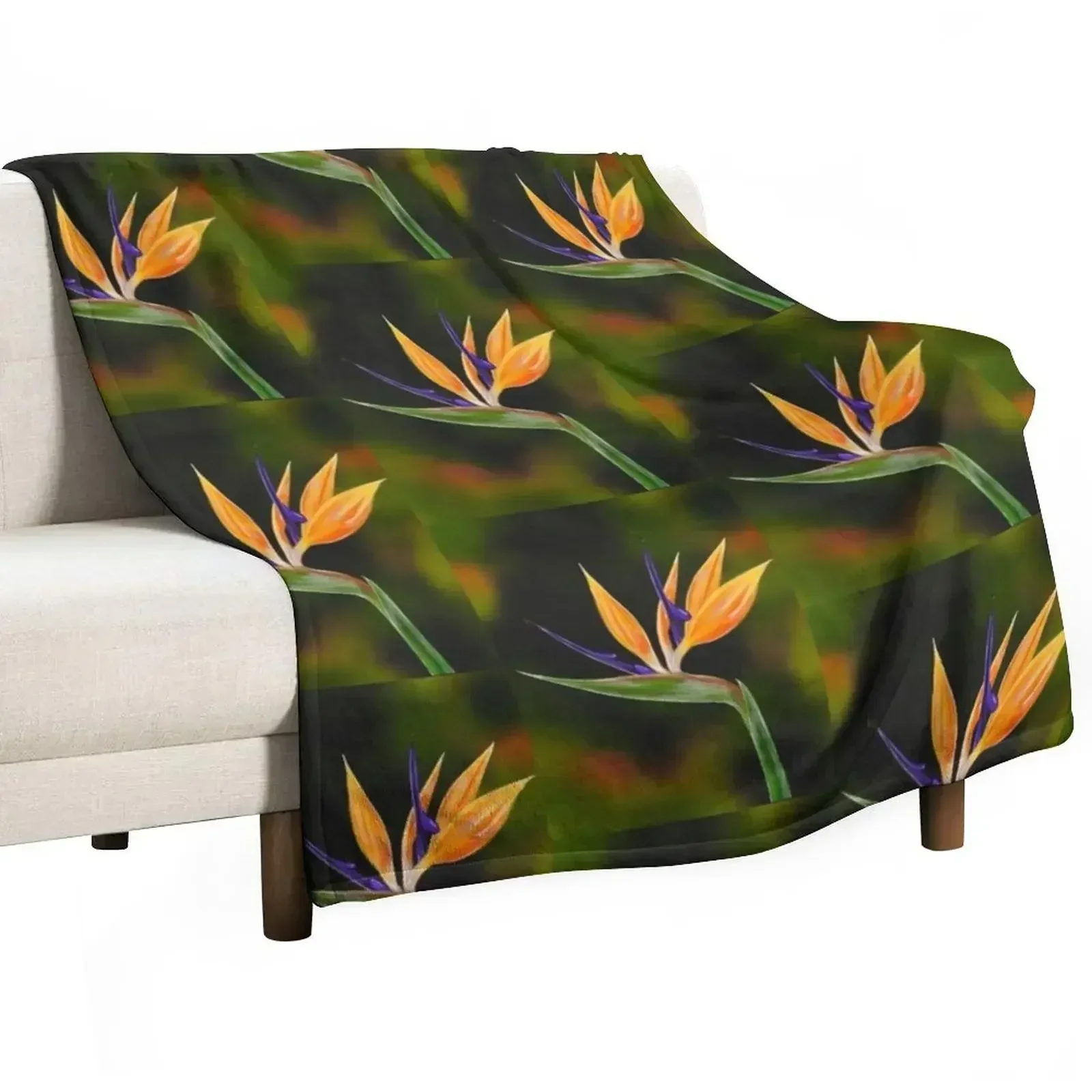 Bird of Paradise Throw Blanket Large Beach anime Bed linens Soft Beds Baby Blankets
