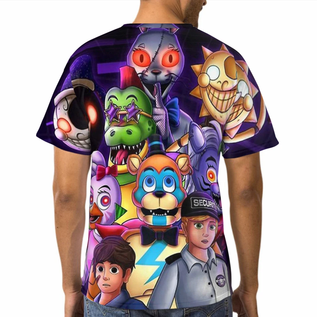 FNAF Horror Game Security Breach Poster Polyester TShirts Male Graphic Streetwear Thin T Shirt O Neck