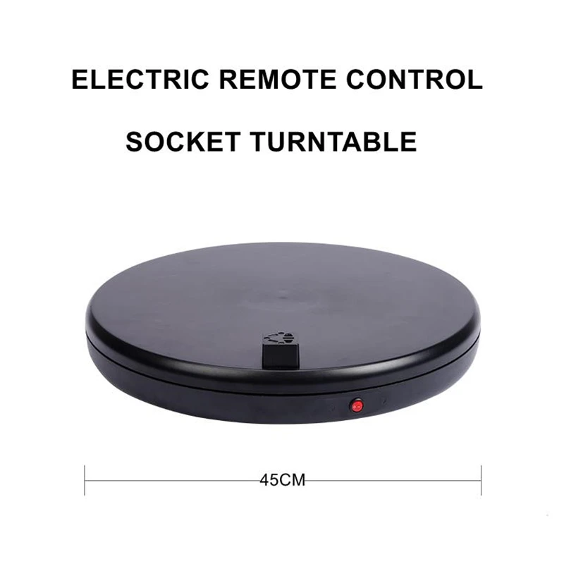 45cm Remote Control Rotating Table 360ยฐ Shooting Display Stand with Socket for Christmas Tree Electric Rotary 100KG Load