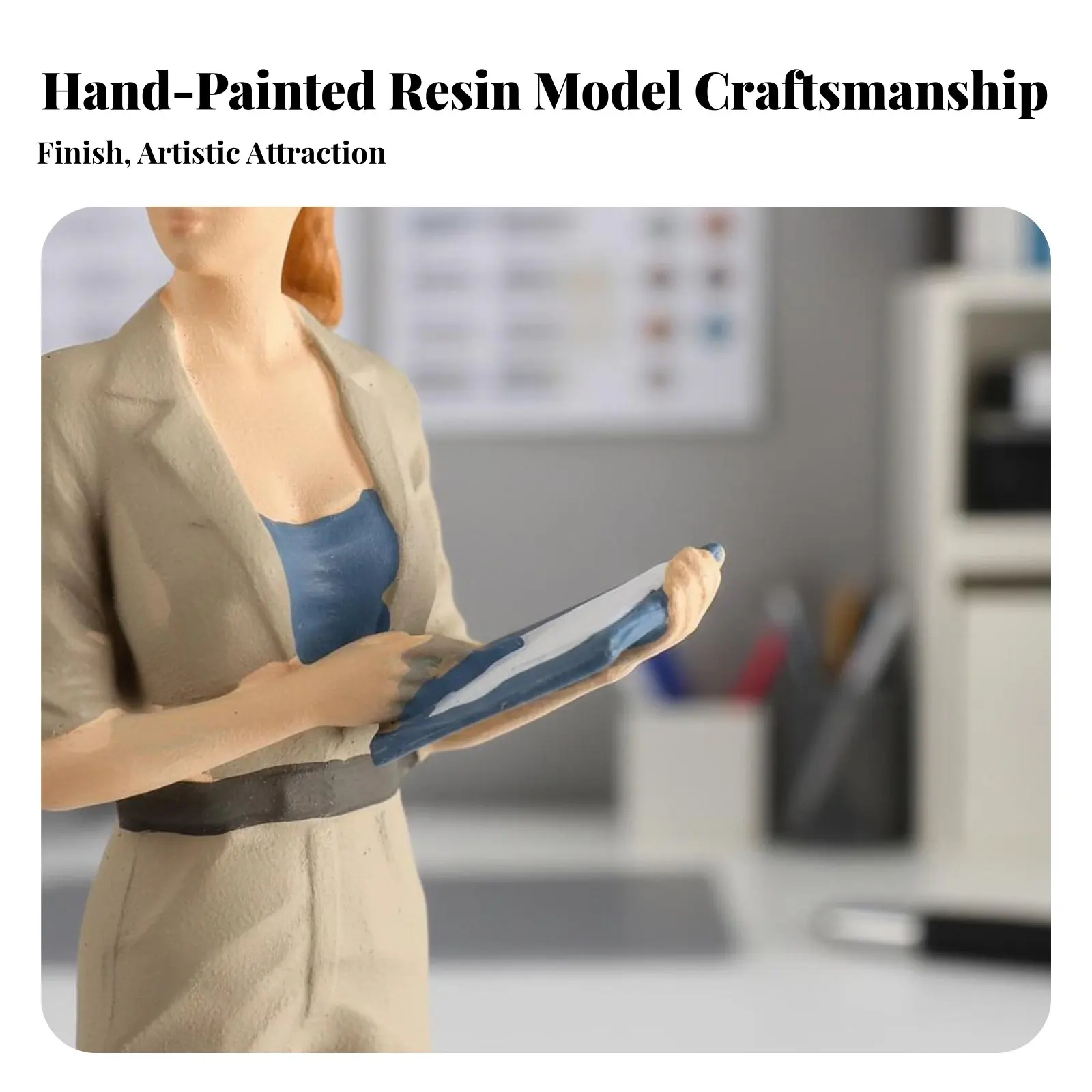 1:64 Scale Business Man Figure Realistic Simulation 1:64 Scale Business Female Figurine Resin Office Worker Model High Intricacy