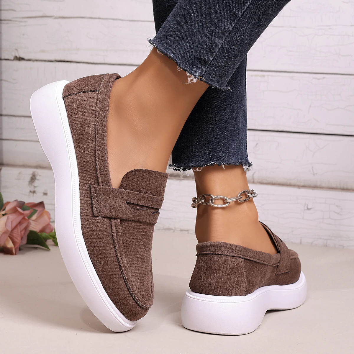 

Sneakers Women Spring 2026 New White Platform Ladies Sneakers Genuine Leather Casual Trend Girl Shoes Students Loafers Women