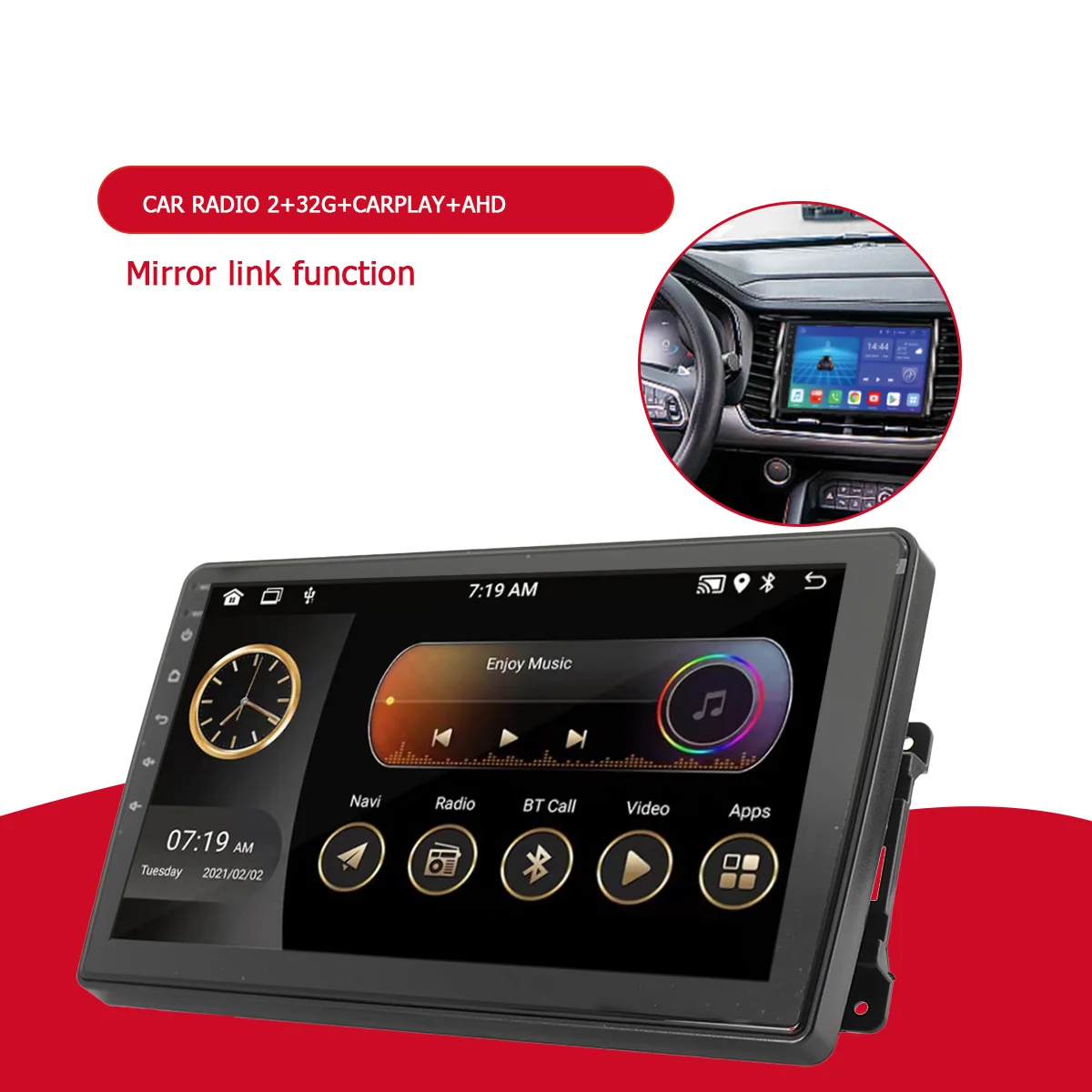 راديو سيارة Carplay 10.1 بوصة 2+32G+Carplay+AHD مناسب لـ Dodge Durango 11-2013 رابط إلى Android/IOS #1