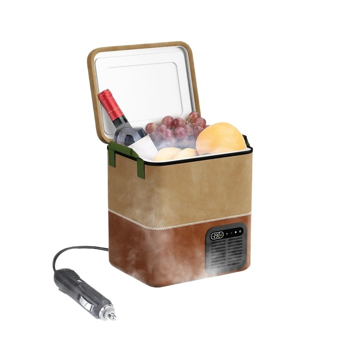 Power bank powered car cooler, leather backpack type small refrigerator large truck