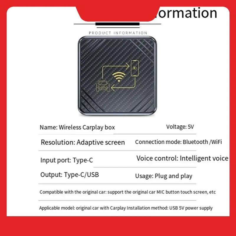 

Беспроводной адаптер Carplay Android 2 в 1, автомобильный адаптер, беспроводной адаптер, бесшовное преобразование, проводной Android Auto в беспроводной, прочный A