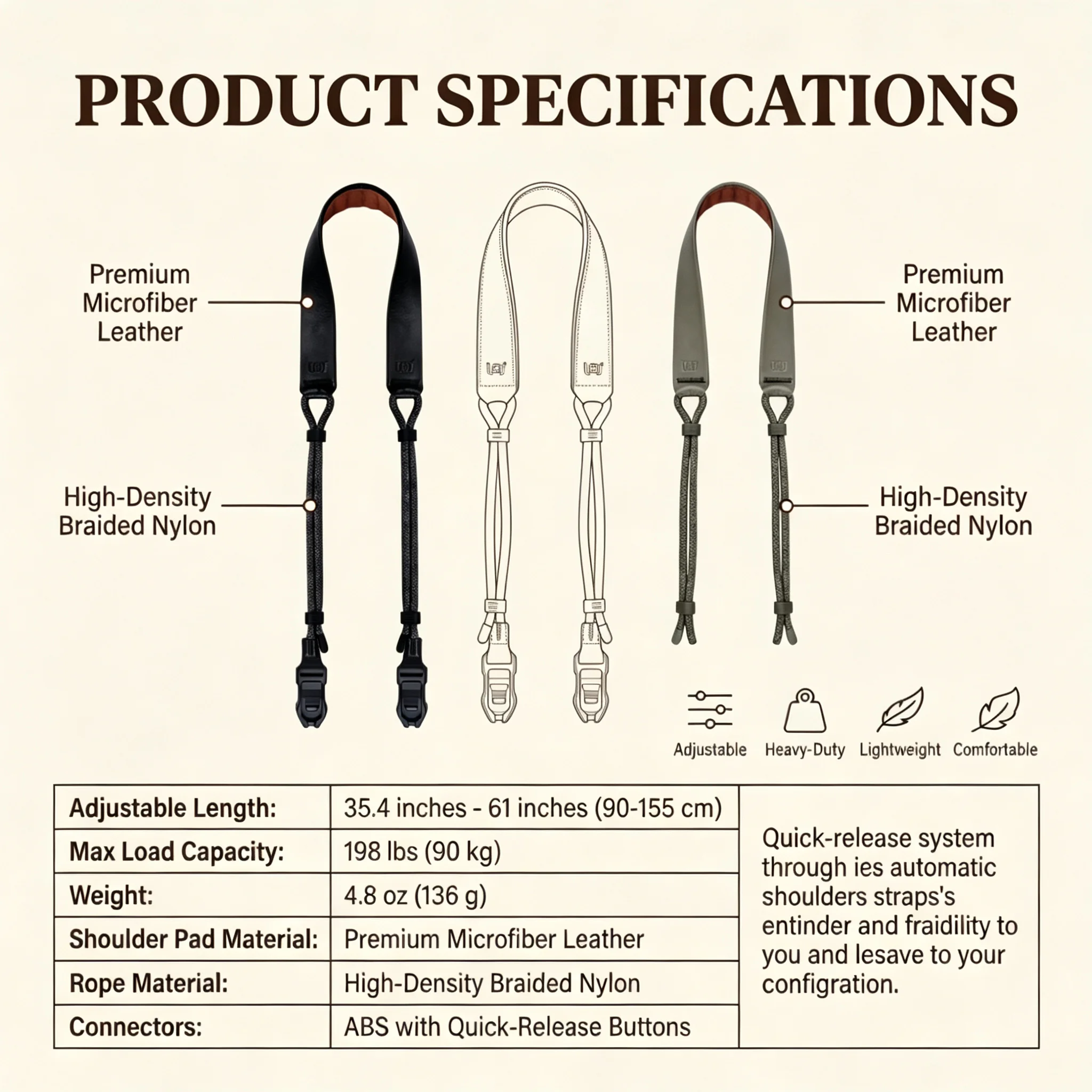 Magnetic Absorption Camera Strap Premium Microfiber Leather Adjustable Lanyard For Fujifilm Canon Nikon Sony DSLR Mirrorless